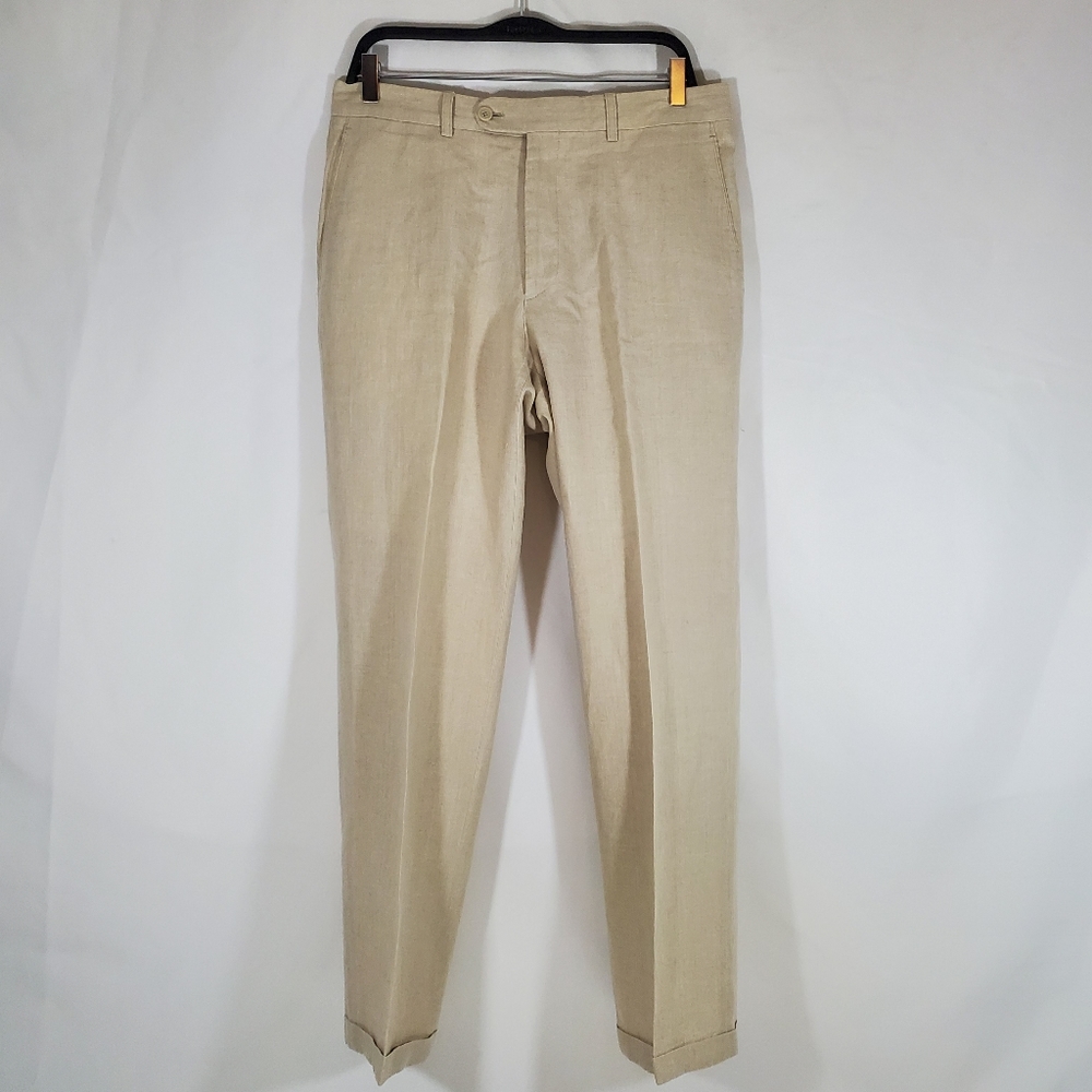 Vintage Linea Naturale Luxe 100% Linen Pants Mens 34" Relaxed Fit